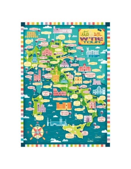 Puzzle 1000 pezzi Tour dei vini d'Italia
