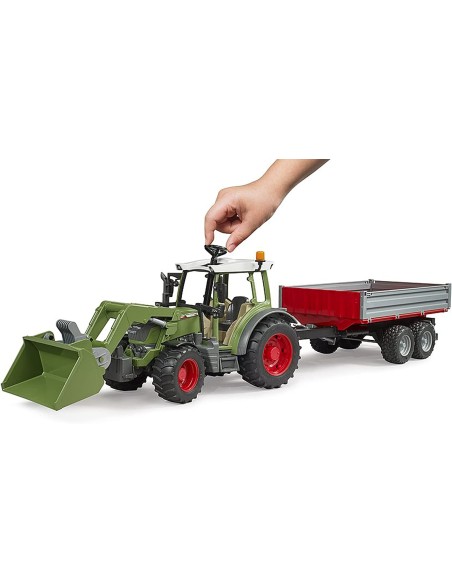Bruder - Trattore Fendt Vario 211 con Benna e Rimorchio