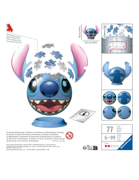 3D Puzzleball 72pz - Stitch con orecchie