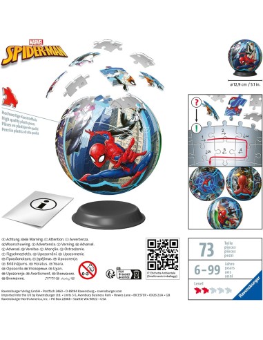 3D Puzzleball 72 pz - Spiderman
