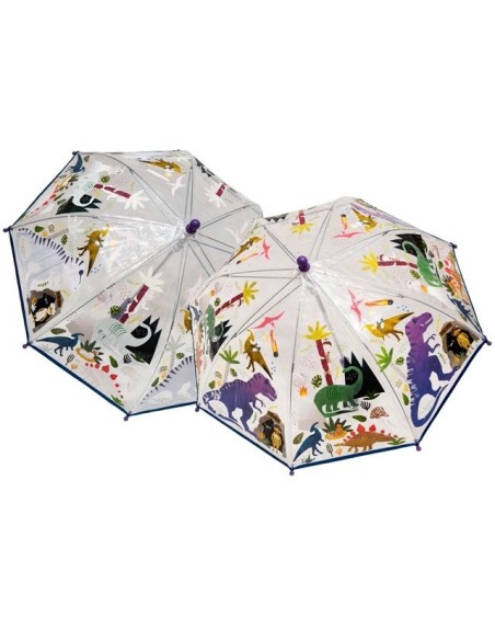Floss e Rock - Colour Changing Umbrella - Clear Dino