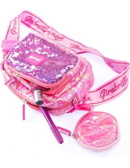 Girabrilla - Puffer borsa pochette Magenta