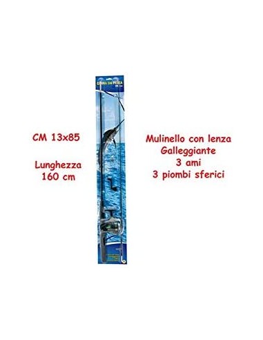 canna da pesca c/ mulinello cm 160