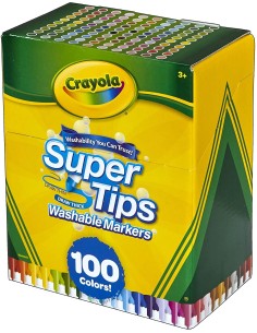Crayola - 100 Washable Supertips Makers Pennarelli lavabili