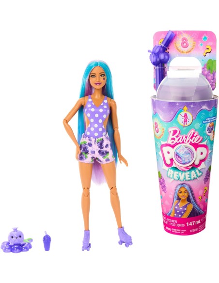 Barbie - Pop Reveal Serie Frutta, Bambola a Tema spuma D'uva
