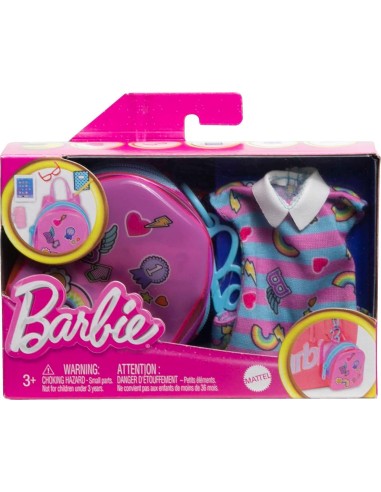 Barbie borsette + vestito da scuola