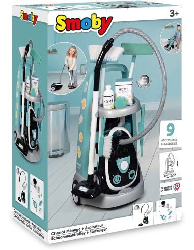 Carrello delle Pulizie con Aspirapolvere e 9...