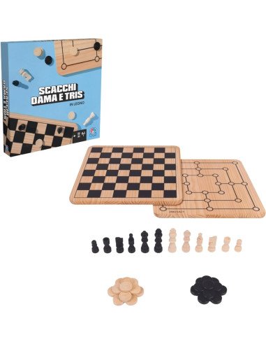 EG Classici Dama, Scacchi e Tris in Legno
