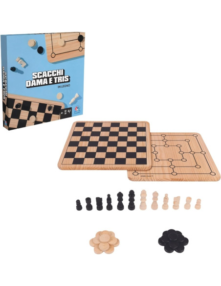 EG Classici Dama, Scacchi e Tris in Legno