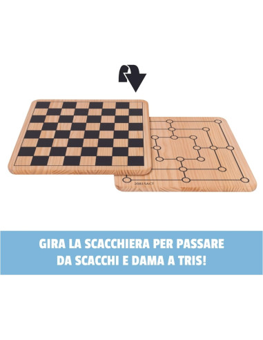 EG Classici Dama, Scacchi e Tris in Legno