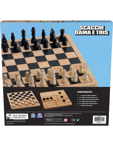 EG Classici Dama, Scacchi e Tris in Legno