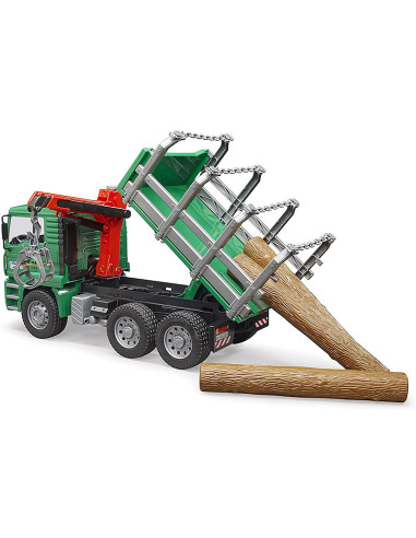 Bruder - Camion Trasporta Legna con 3 Falegnami