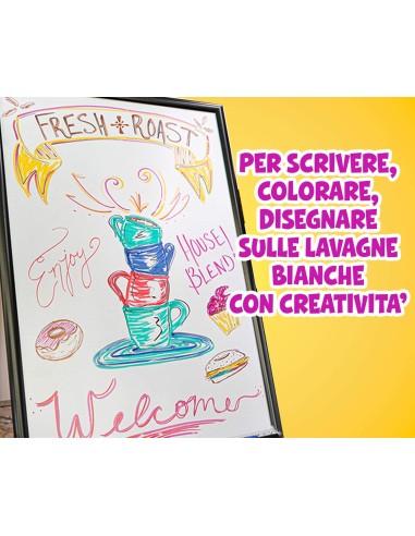 COLORI FIBRA PER LAVAGNA BIANCA 8 PZ