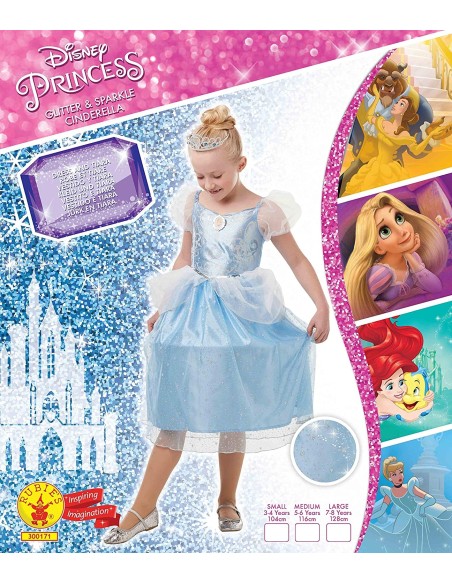 Costume Cenerentola Glitter/Sparkle Deluxe Inf
