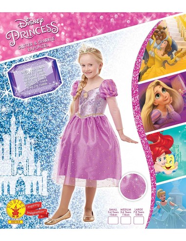 Costume Raperonzolo Glitter-Sparkle Deluxe Inf