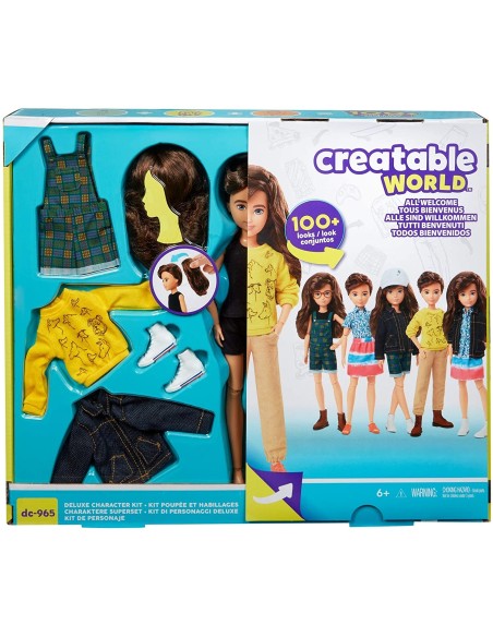 Creatable World Bambola deluxe kit capelli castani GKV46