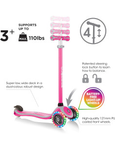 Globber - Primo Plus Light Deep Pink 2