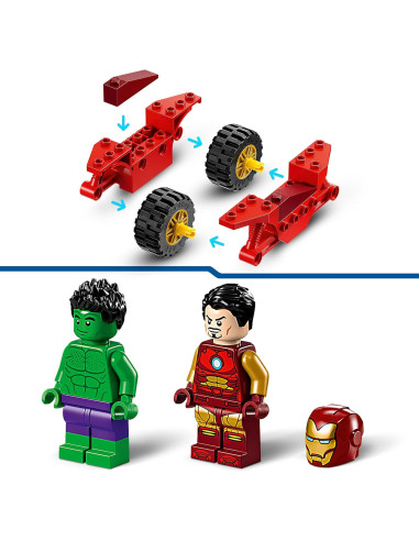 Lego Super Heroes -  Iron Man con moto e The Hulk