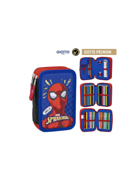 Astuccio Spiderman 3 zip colori Giotto