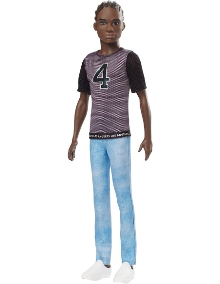 Ken Fashionistas - Afroamericana con Maglietta e Jeans GDV13