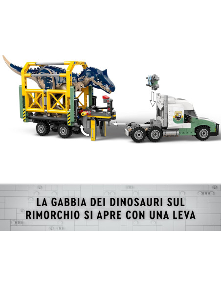Lego Jurassic World - Missione dinosauro: camion di trasporto dell’allosauro 