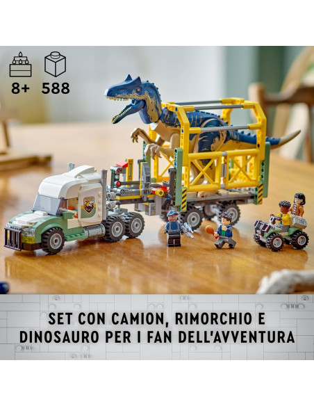 Lego Jurassic World - Missione dinosauro: camion di trasporto dell’allosauro 