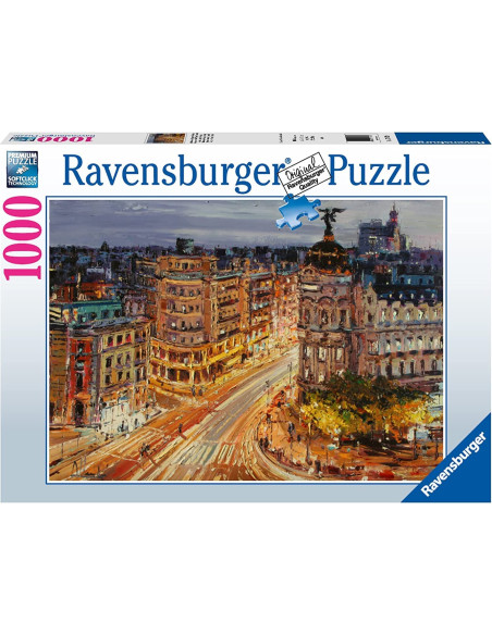 Puzzle 1000 pz Dipinto di Madrid, La Gran Via