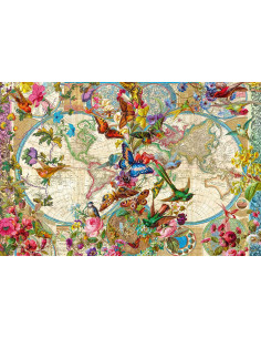 Puzzle 3000 pz Mappamondo Flora e Fauna 2