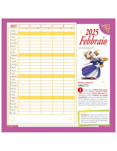 Calendario letterario per la famiglia 2025