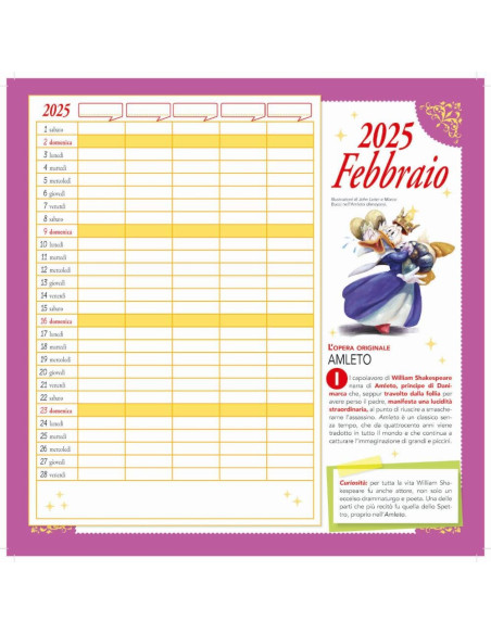 Calendario letterario per la famiglia 2025