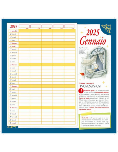 Calendario letterario per la famiglia 2025