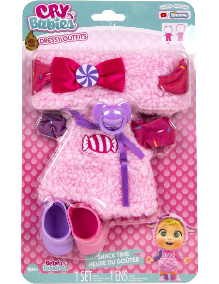Cry Babies Outfits rosa con pelo