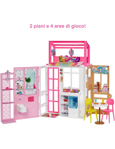 Barbie - Loft, Playset a 2 Piani con 4 Aree Gioco