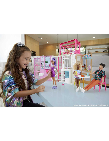 Barbie - Loft, Playset a 2 Piani con 4 Aree Gioco
